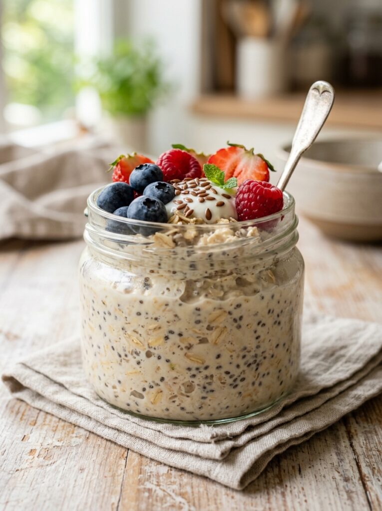 High Protein Overnight Oats with Protein Powder 12 Overnight oats with berries 202606081643