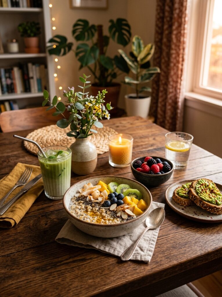 high protein tropical overnight quinoa: creamy coconut breakfast bowl 15 Overnight quinoa setup with dishes 202605250054