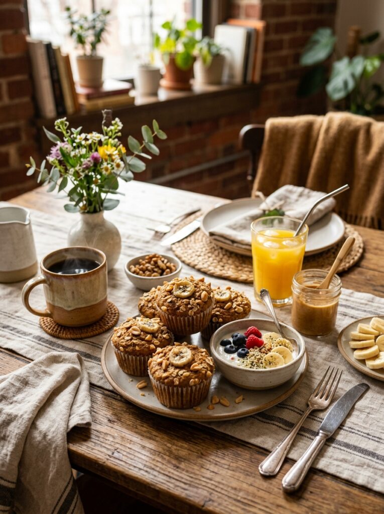 Peanut butter banana muffins setup 202605160000