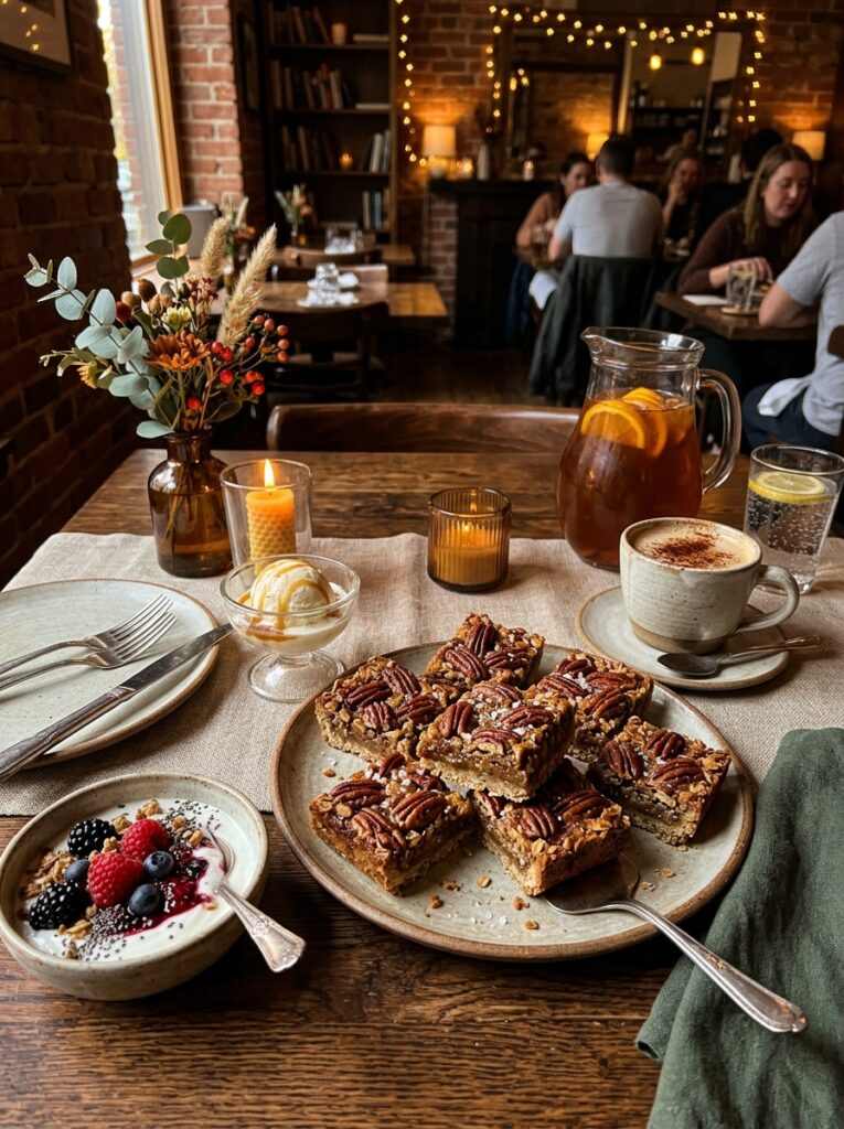 high protein pecan pie bars 15 Pecan pie bars with dishes 202605291414