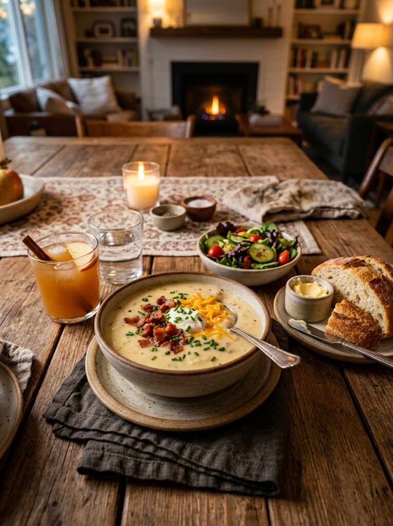 Easy 4 Ingredient Potato Soup: Creamy Comfort in Minutes 15 Potato soup side dishes drinks 202606121336