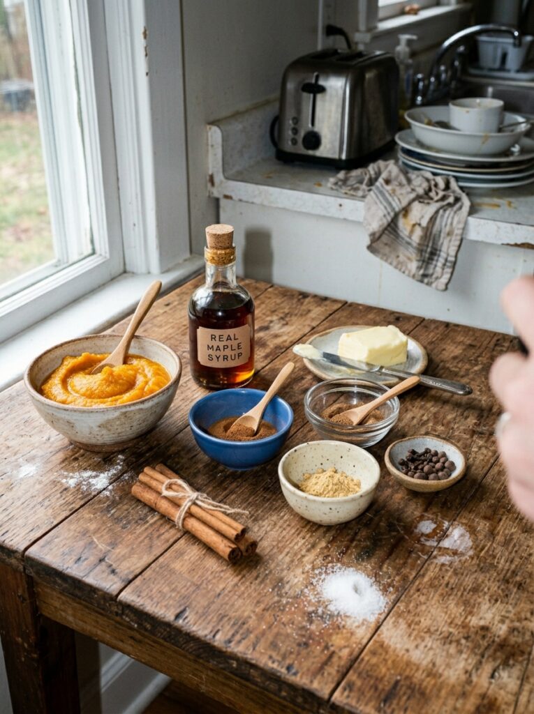 Pumpkin Butter from Scratch: Homemade Spiced Perfection 13 Pumpkin butter ingredients on table 202606071604