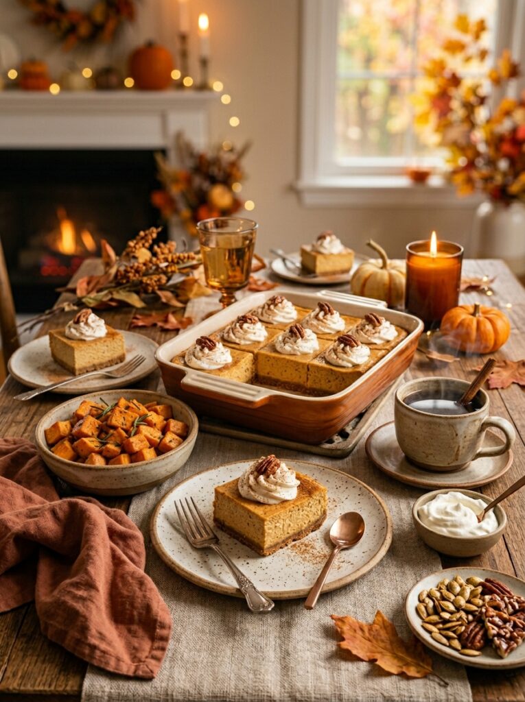 Pumpkin cheesecake bars with graham cracker crust 15 Pumpkin cheesecake bars setup 202606071538