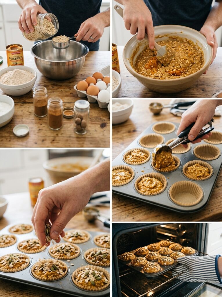 Healthy pumpkin oatmeal muffins 14 Pumpkin oatmeal muffins cooking … 202606071533