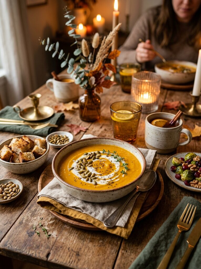 Creamy pumpkin soup with coconut milk 15 Pumpkin soup with side dishes 202606071528