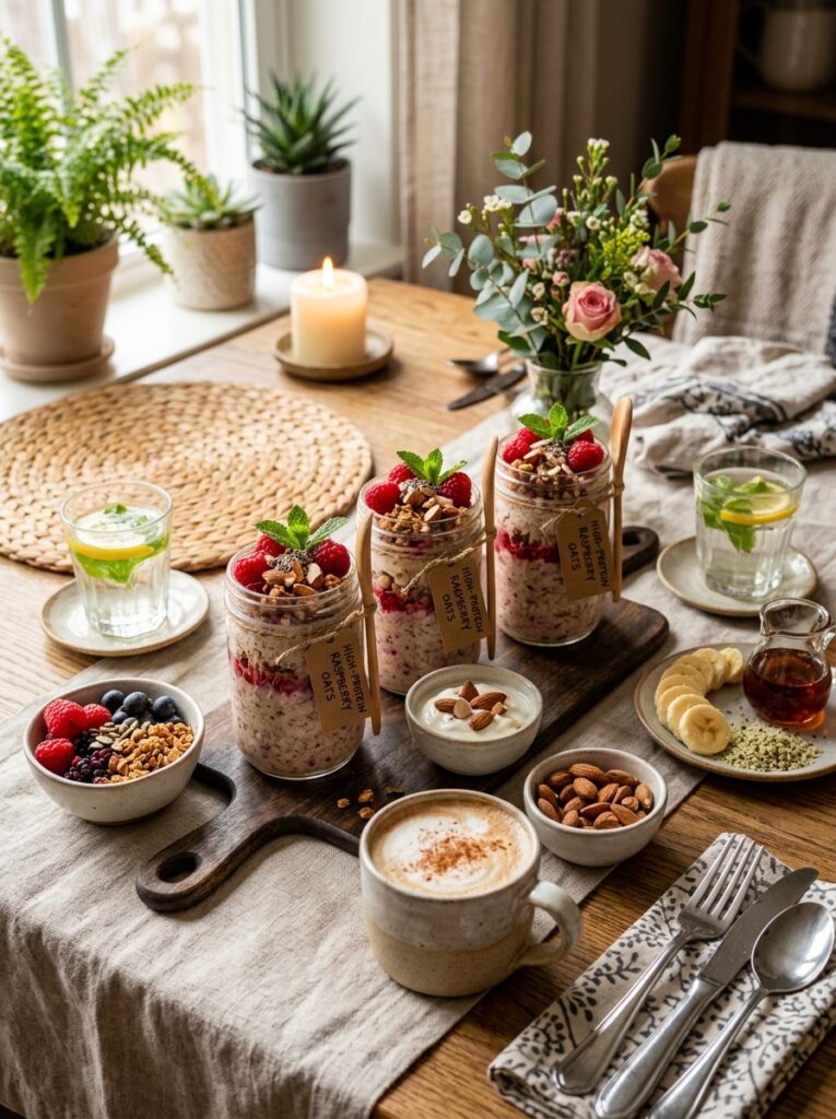 high protein raspberry oatmeal jars: The Ultimate Homemade Breakfast Recipe 15 Raspberry oatmeal jars setup 202605241405