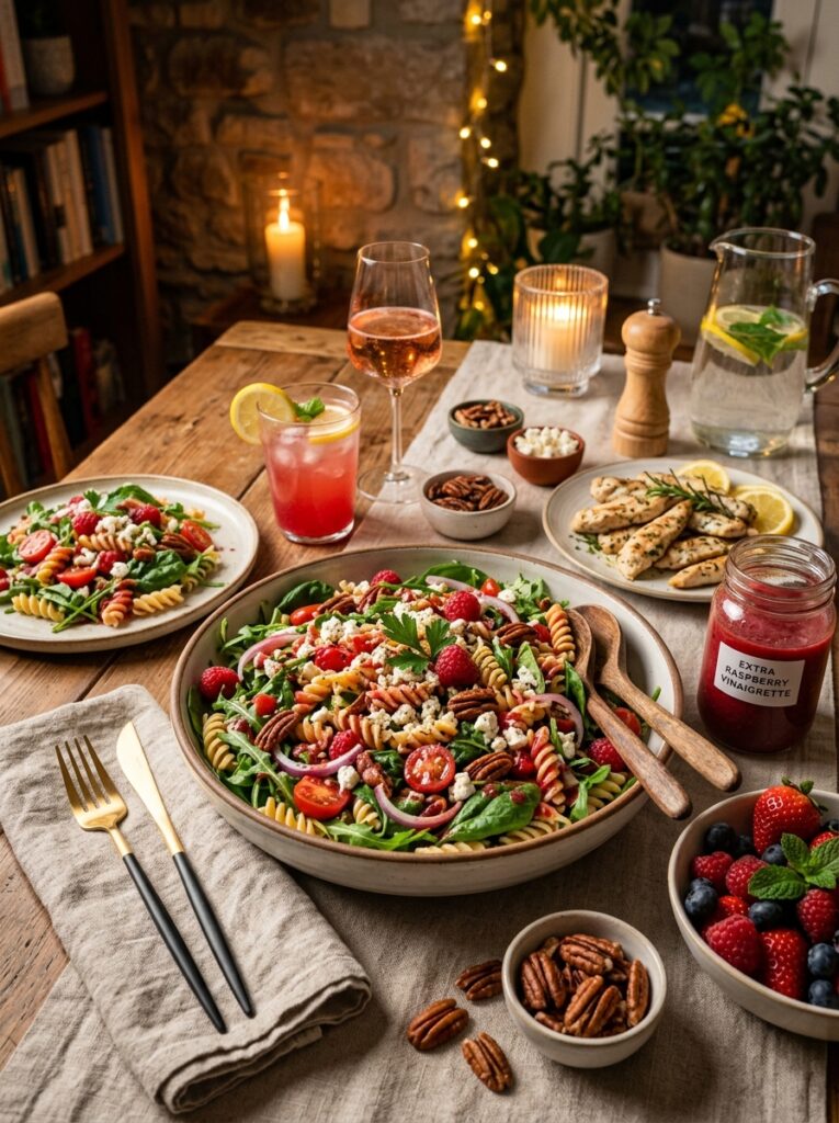 Tangy raspberry vinaigrette pecan pasta salad 15 Raspberry vinaigrette pecan past… 202606061921