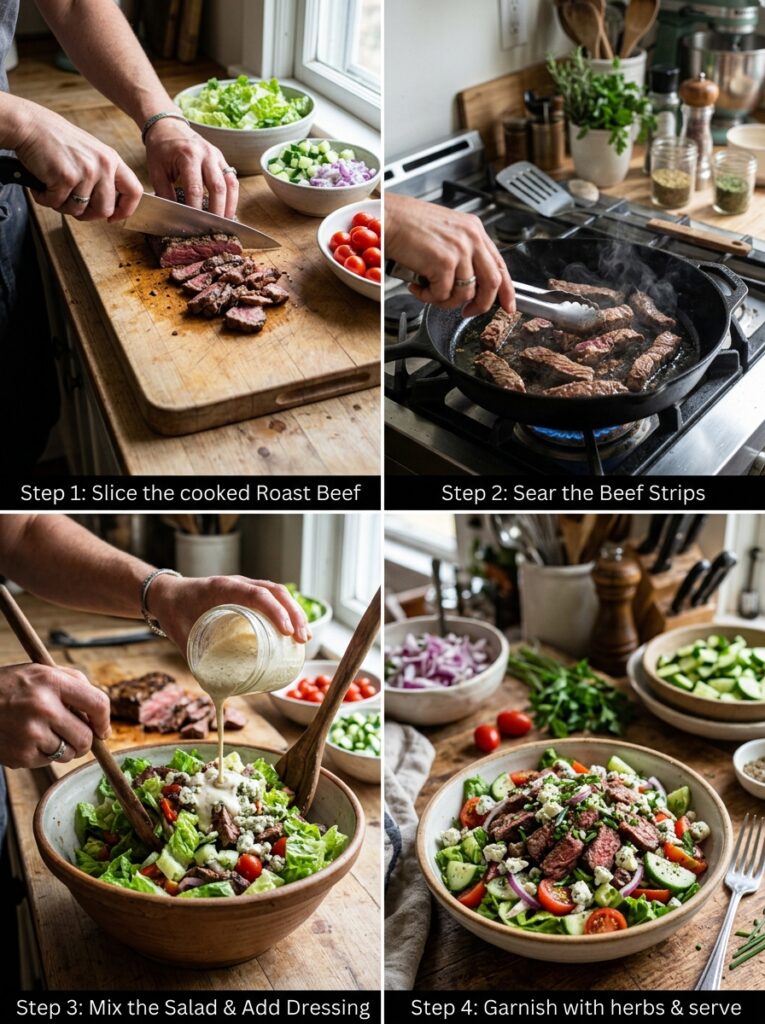 Roast beef chopped salad cooking… 202605161238