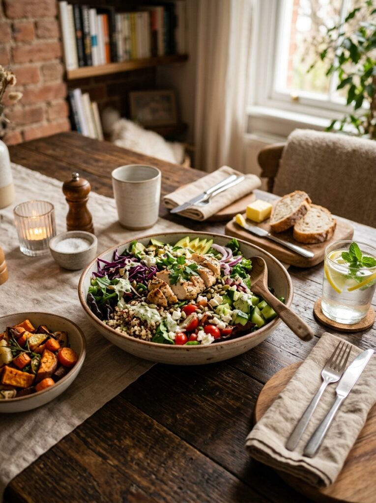 high protein roast chicken chopped salad 15 Roast chicken chopped salad setup 202605241422