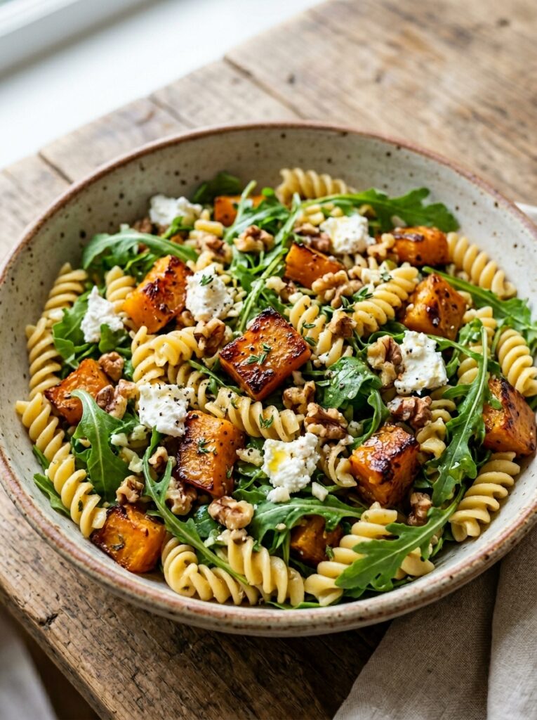 Roasted butternut squash goat cheese pasta salad 12 Roasted squash goat cheese pasta… 202606051656