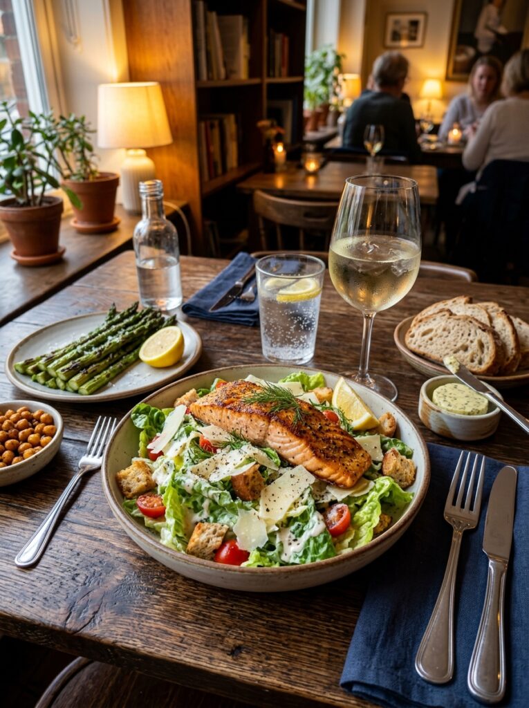 high protein salmon caesar salad 15 Salmon caesar salad side dishes 202605211144