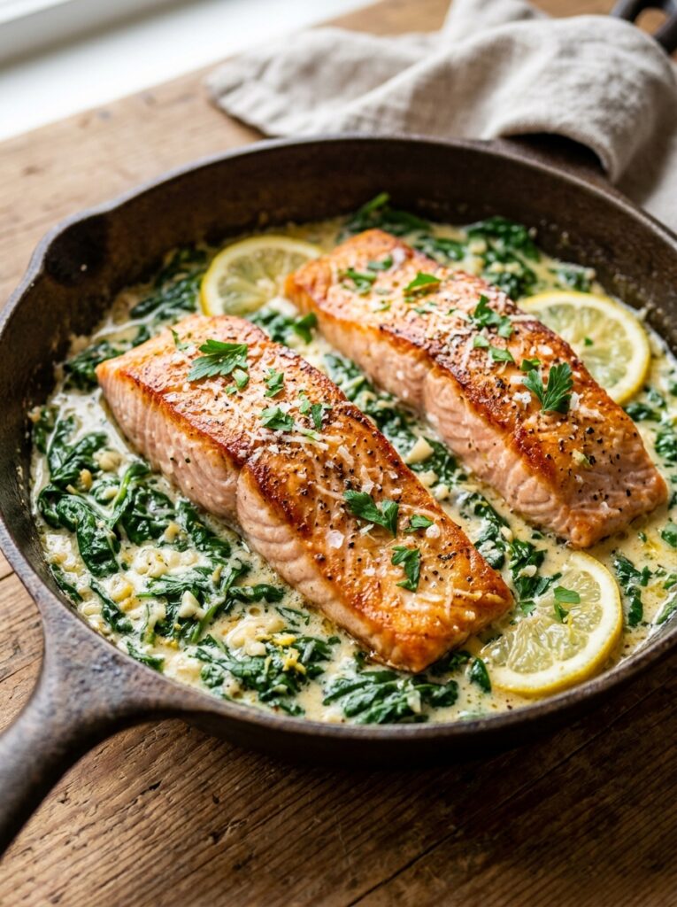 High Protein Salmon Florentine Skillet: Creamy, Healthy, One-Pan Dinner 12 Salmon florentine skillet recipe 202605251359