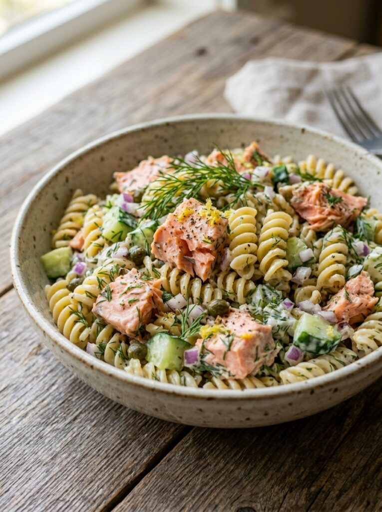 Creamy Dill Sauce Salmon Pasta Salad 12 Salmon pasta salad with dill 202606051648