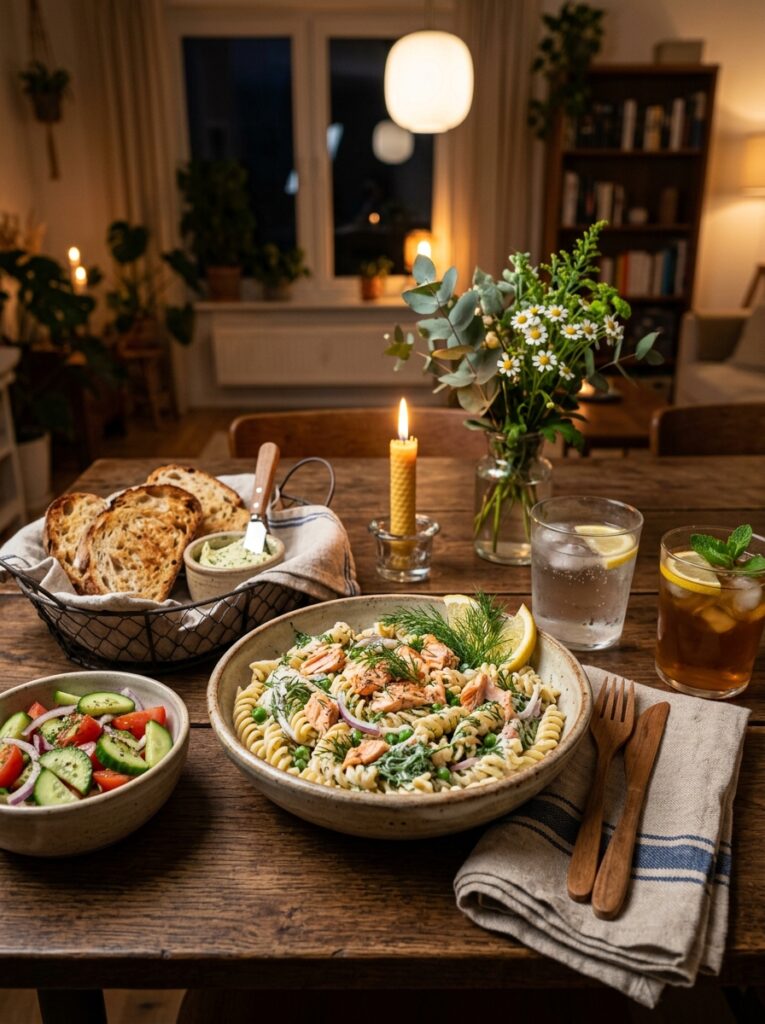Creamy Dill Sauce Salmon Pasta Salad 15 Salmon pasta salad with side 202606051651