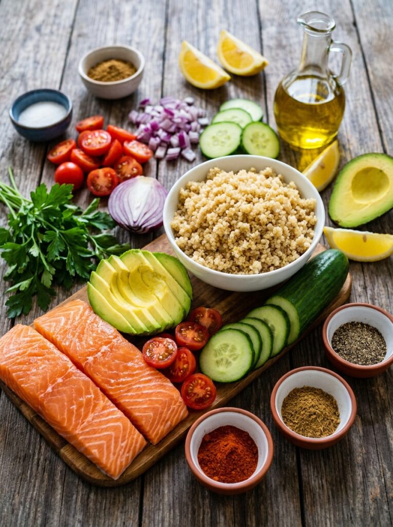 High Protein Salmon Quinoa Bowl: A Complete Homemade Recipe 13 Salmon quinoa bowl ingredients a… 202605132241