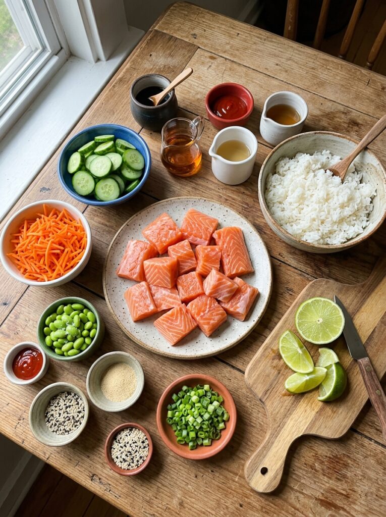 High Protein Salmon Rice Bowl: Easy, Flavor-Packed Meal Prep Recipe 13 Salmon rice bowl ingredients arr… 202605121450