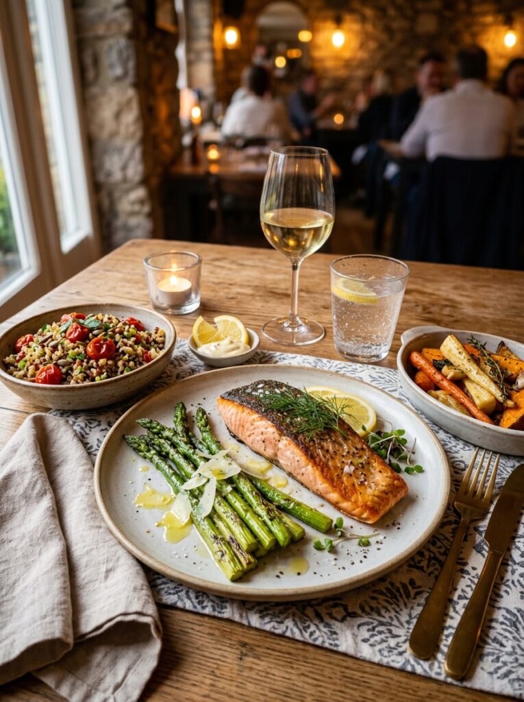 High Protein Salmon with Asparagus: A Quick, Nutritious Dinner Recipe 15 Salmon with asparagus and drinks 202605291418