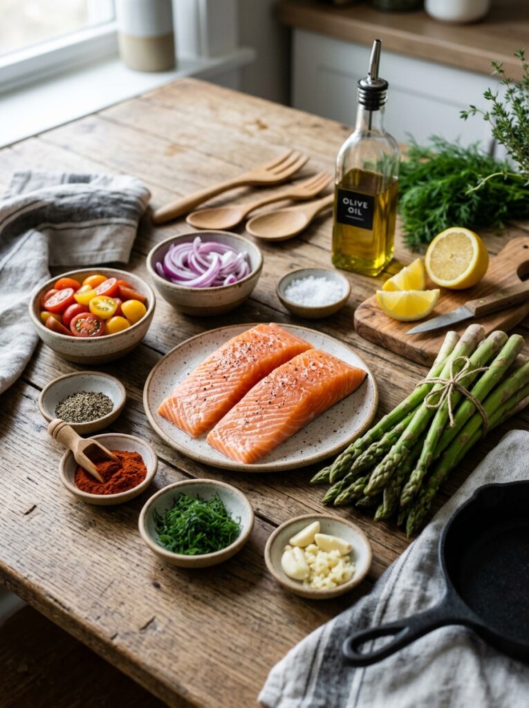 High Protein Salmon with Asparagus: A Quick, Nutritious Dinner Recipe 13 Salmon with asparagus ingredients 202605291417