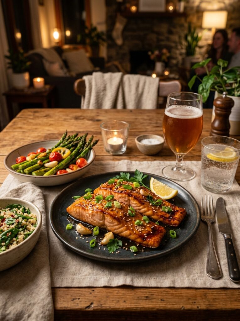 High Protein Honey Garlic Salmon: A Complete Homemade Recipe 15 Salmon with side dishes drinks 202605121511