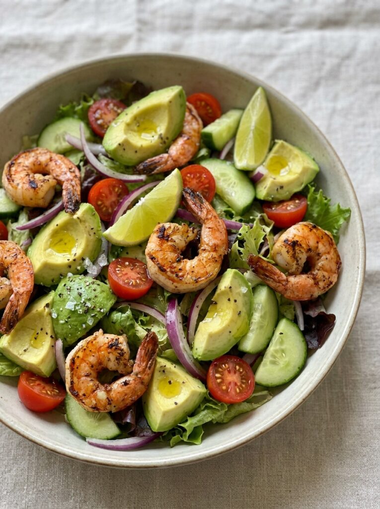 Shrimp avocado lunch salad 202605131711