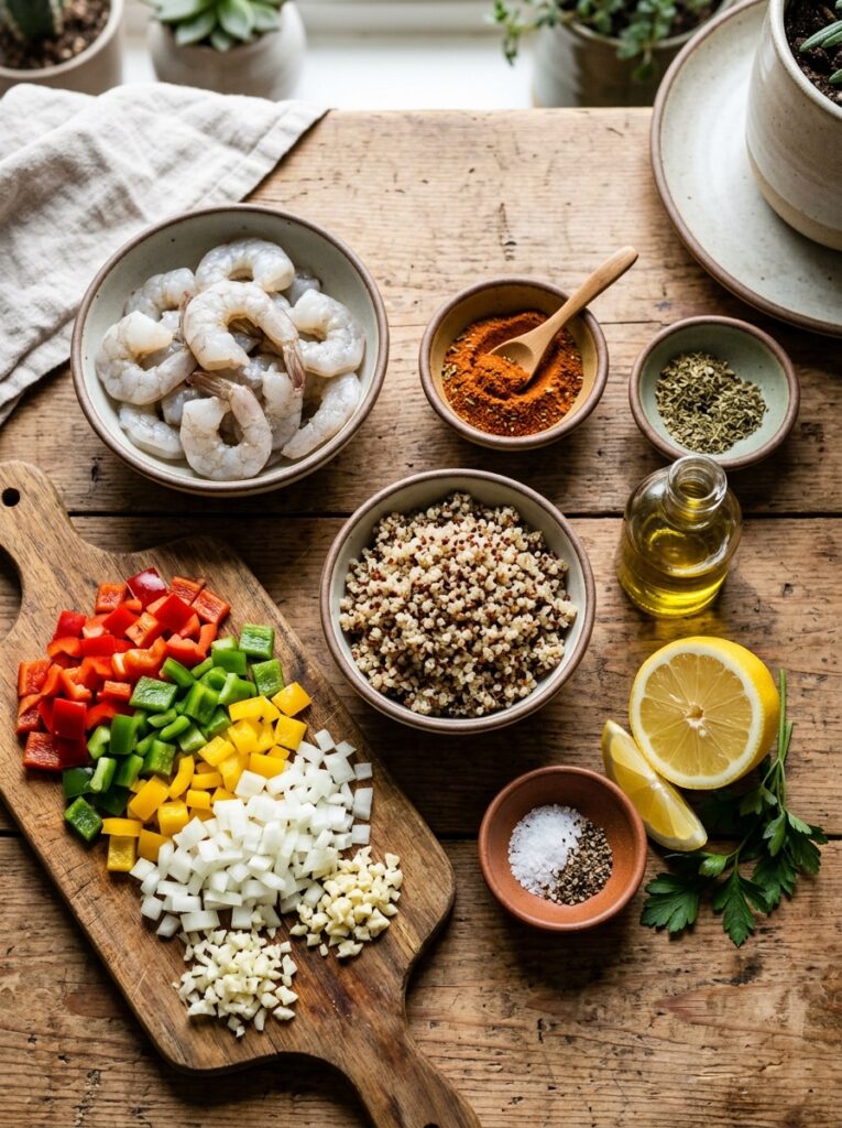 Shrimp bowl ingredients arranged… 202605171455