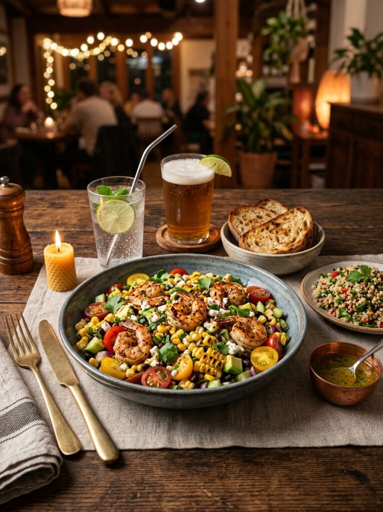 high protein shrimp corn salad 4 Shrimp corn salad setup drinks 202605311453