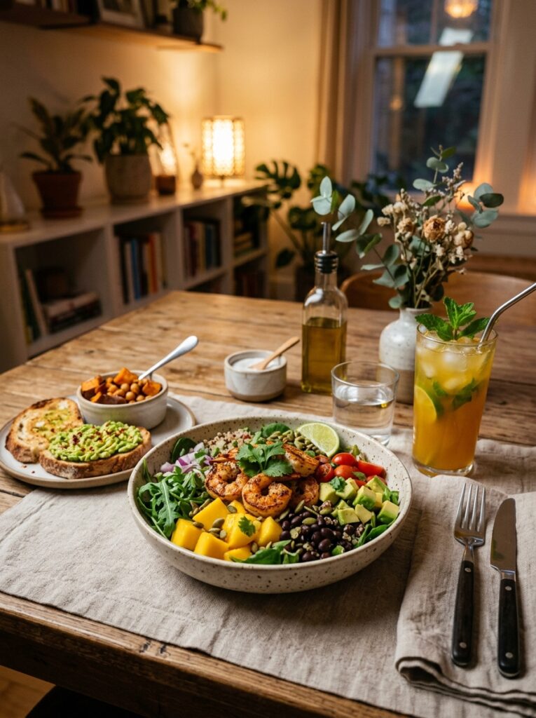 high protein shrimp mango salad 4 Shrimp mango salad side dishes 202605171546
