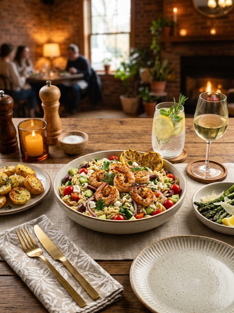 Lemon Pepper Grilled Shrimp Orzo Salad 15 Shrimp orzo salad with sides 202606051618