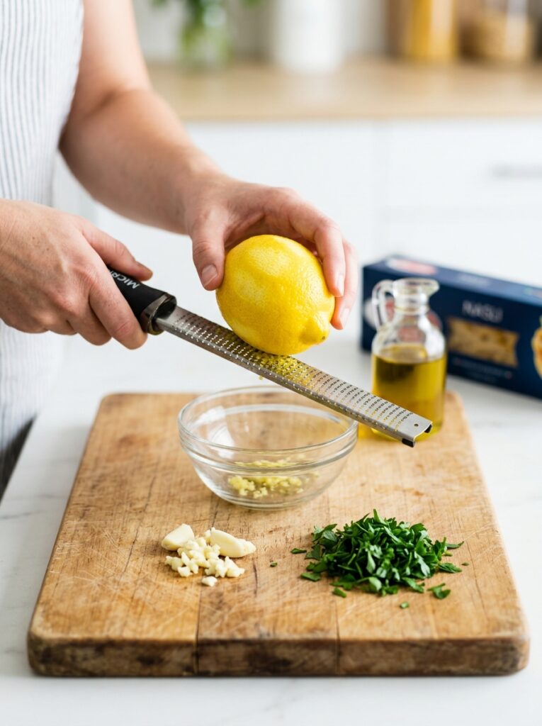 Zesty Lemon Arugula Shrimp Pasta Salad 14 Shrimp pasta salad cooking process 202606041610