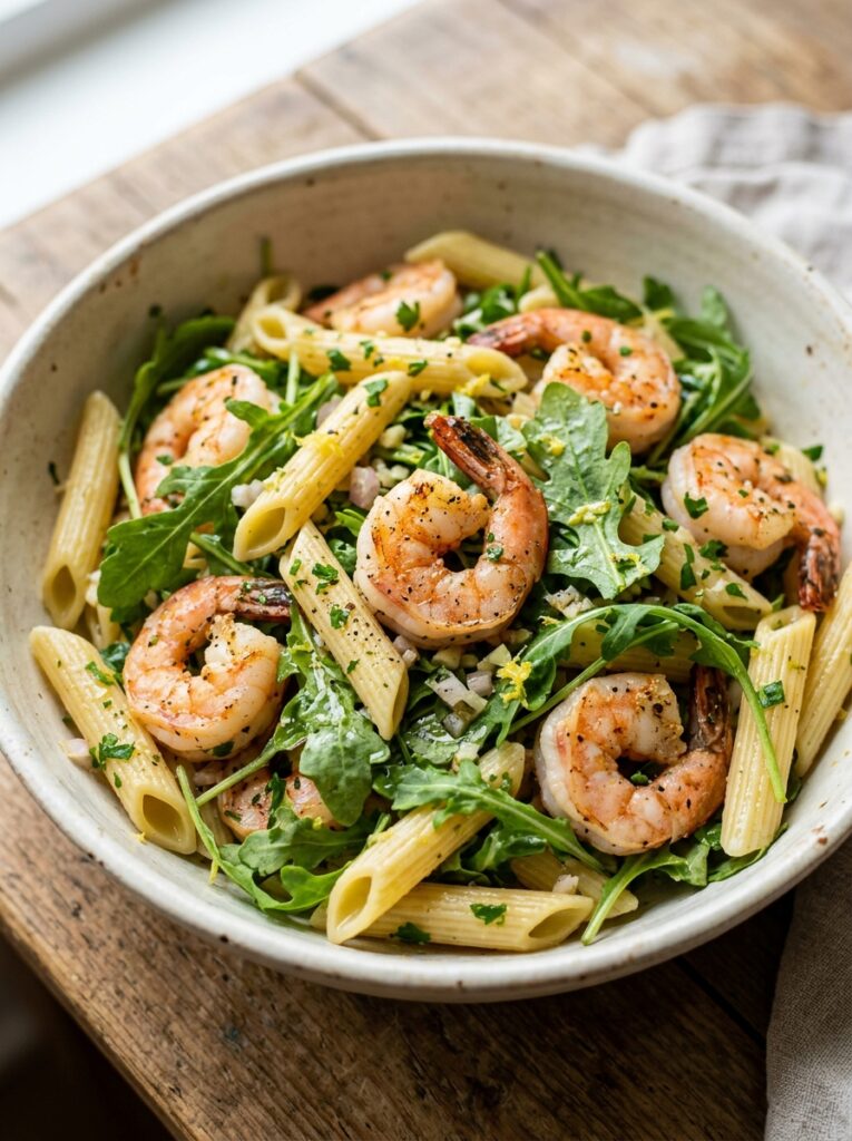 Zesty Lemon Arugula Shrimp Pasta Salad 12 Shrimp pasta salad with lemon 202606041609