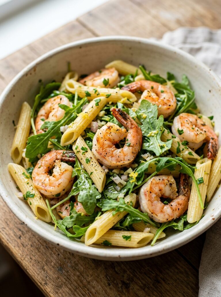 Zesty Lemon Arugula Shrimp Pasta Salad 17 Shrimp pasta salad with lemon 202606041609
