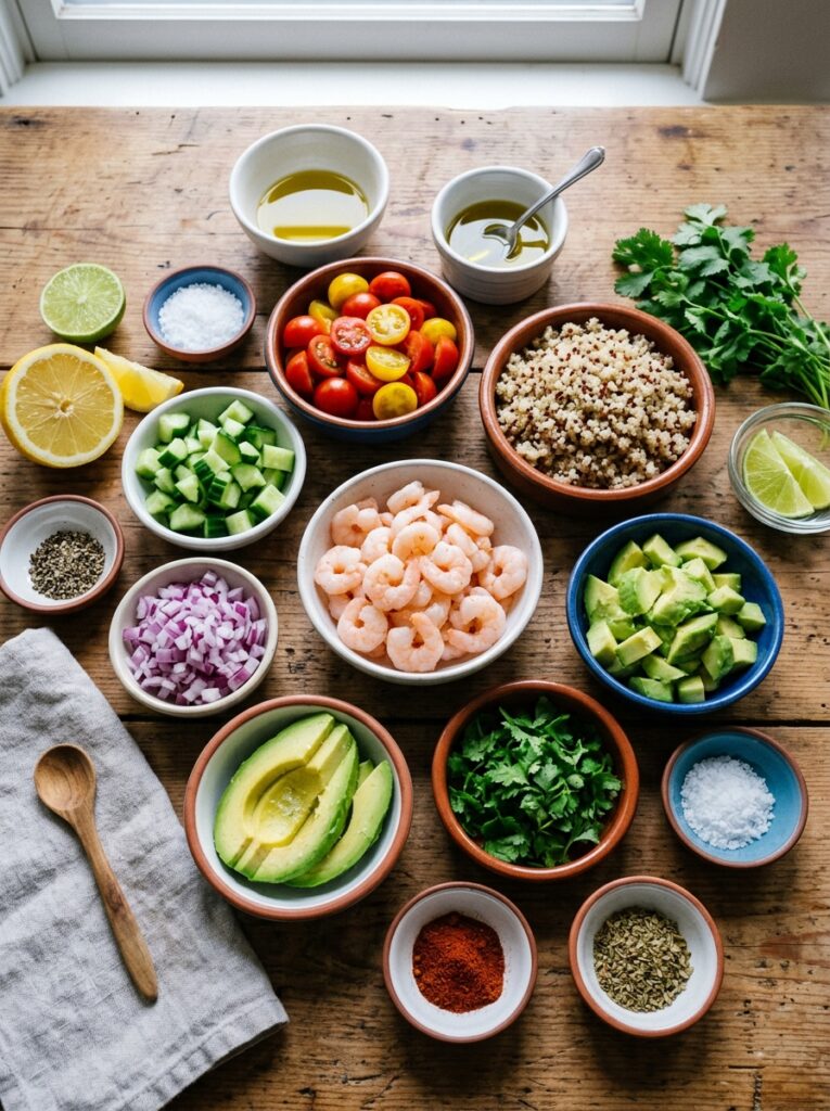 High Protein Shrimp Quinoa Bowl 13 Shrimp quinoa bowl ingredients a… 202605181713
