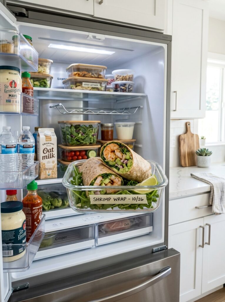 high protein shrimp salad wrap 16 Shrimp salad wrap fridge organiz… 202605091830