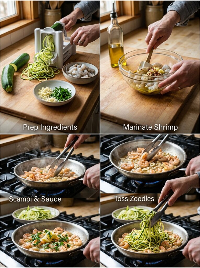 High Protein Shrimp Scampi Zoodles: A Healthy, Low-Carb Dinner Recipe 14 Shrimp scampi zoodles cooking pr… 202605311512