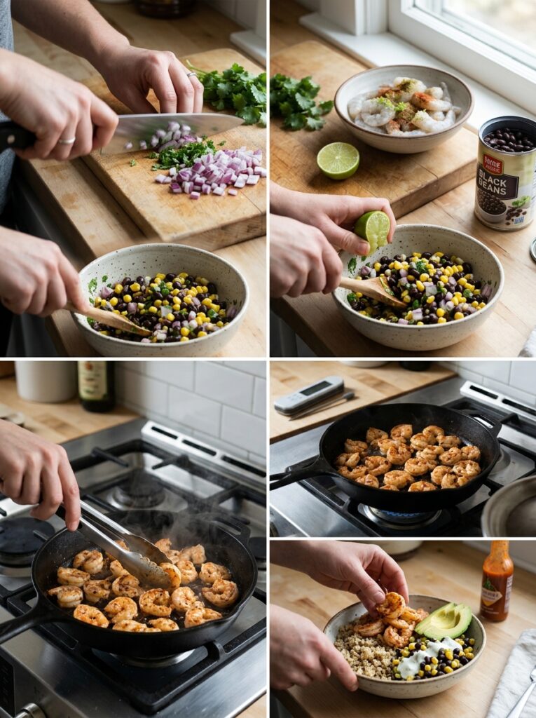 Shrimp taco bowl cooking process 202605171519