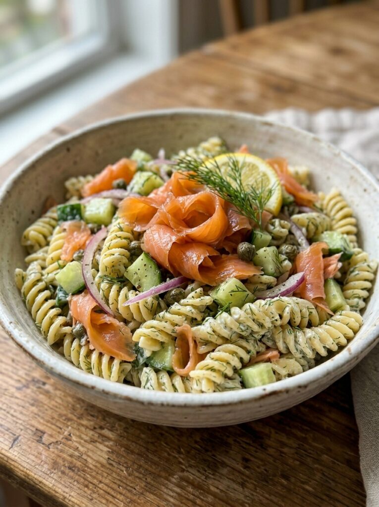 Smoked Salmon Dill Crunch Pasta Salad 12 Smoked salmon dill pasta salad 202606041554