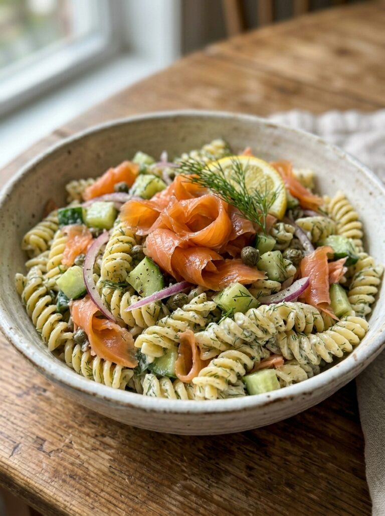Smoked Salmon Dill Crunch Pasta Salad 17 Smoked salmon dill pasta salad 202606041554