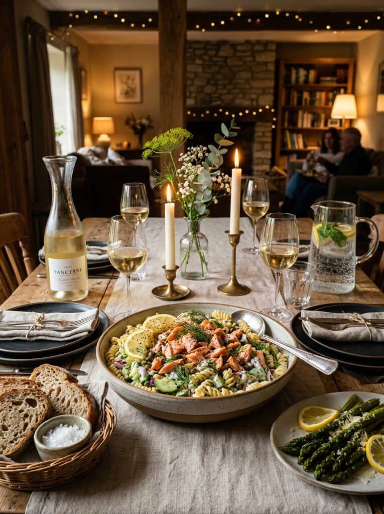 Smoked Salmon Dill Crunch Pasta Salad 15 Smoked salmon pasta salad setup 202606041554