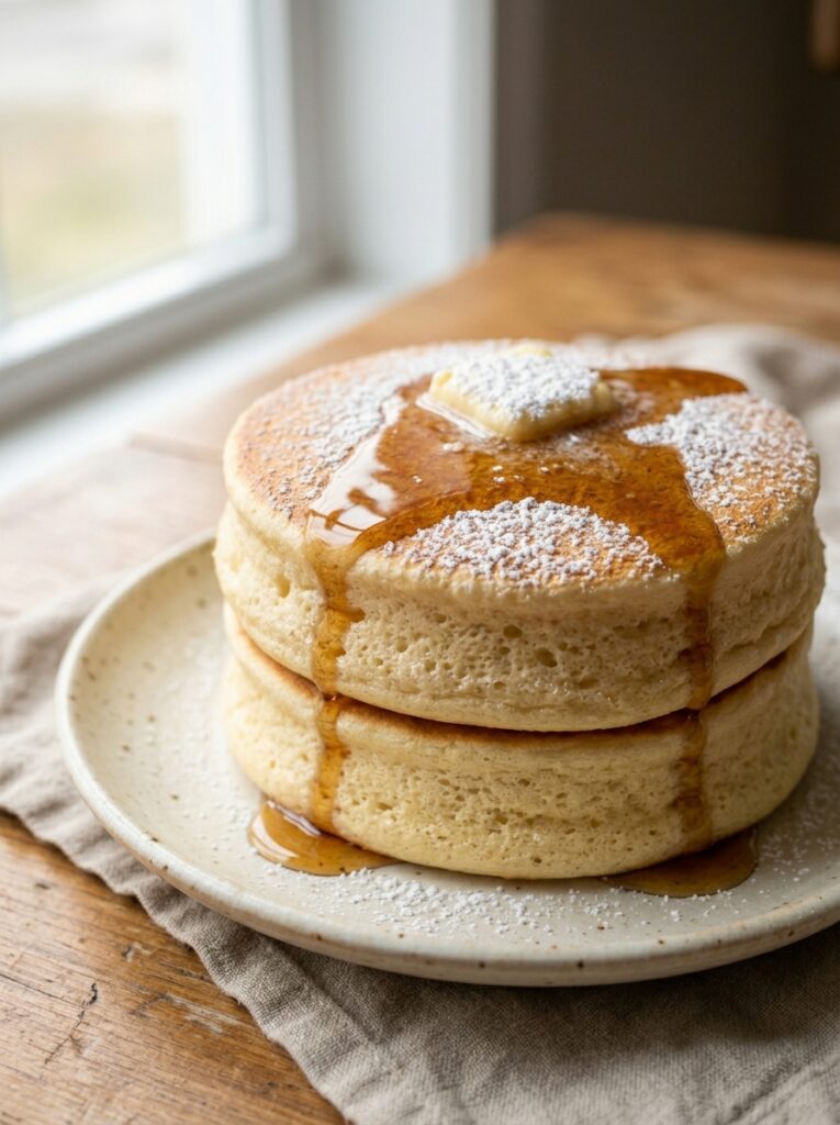 Fluffy Japanese Souffle Pancakes Original Recipe 12 Souffle pancakes with maple syrup 202606111455