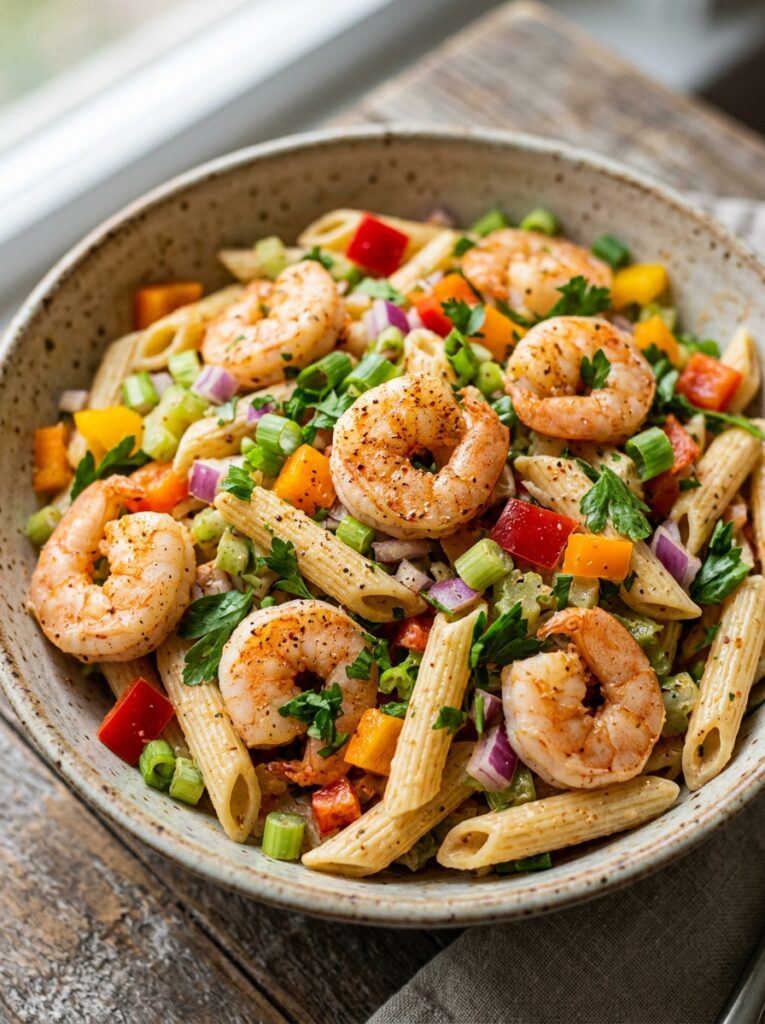 Spicy Cajun shrimp cold pasta salad 1 Spicy Cajun shrimp pasta salad 202606061950