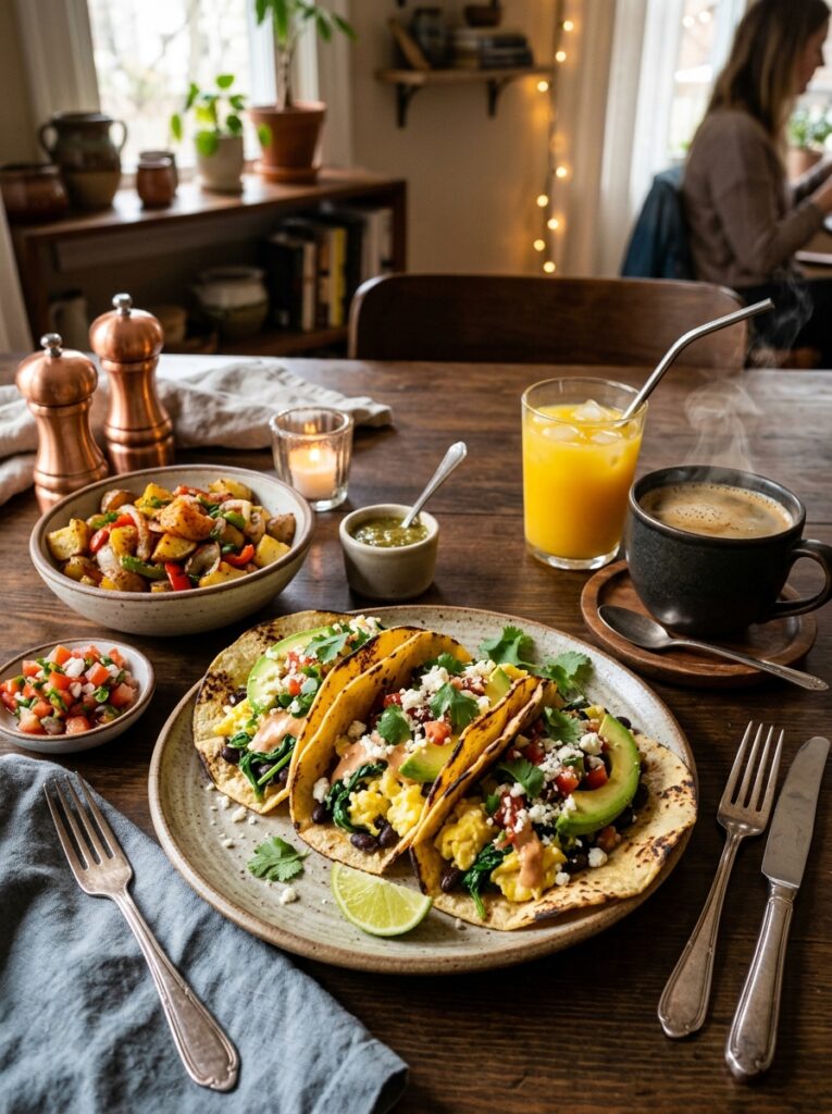 High Protein Spinach Egg Breakfast Tacos: A Homemade Power Meal 15 Spinach egg breakfast tacos setup 202605042134