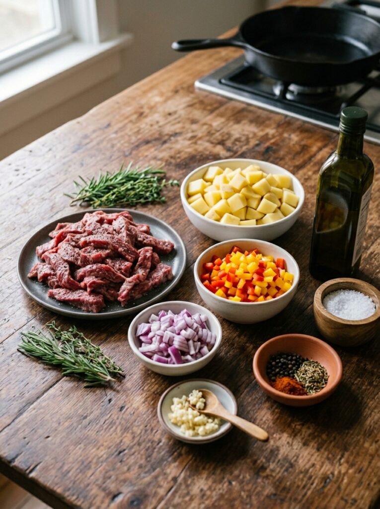 high protein steak and potato skillet 13 Steak and potato skillet ingredi… 202605171510