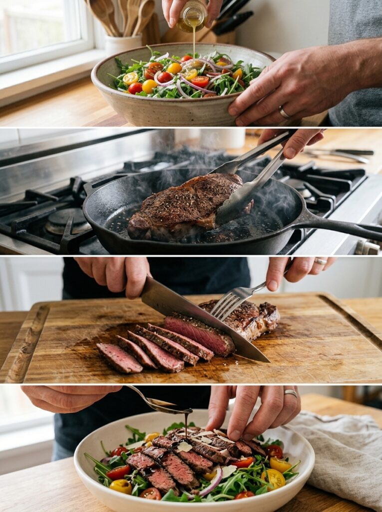 High Protein Steak Arugula Salad: Ultimate 2024 Recipe 14 Steak arugula salad cooking process 202605211222