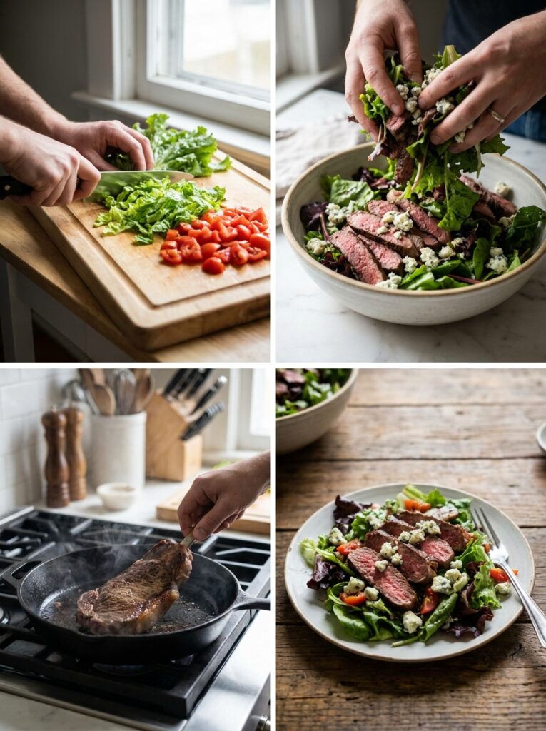 High Protein Steak Blue Cheese Salad 14 Steak blue cheese salad cooking 202605131647