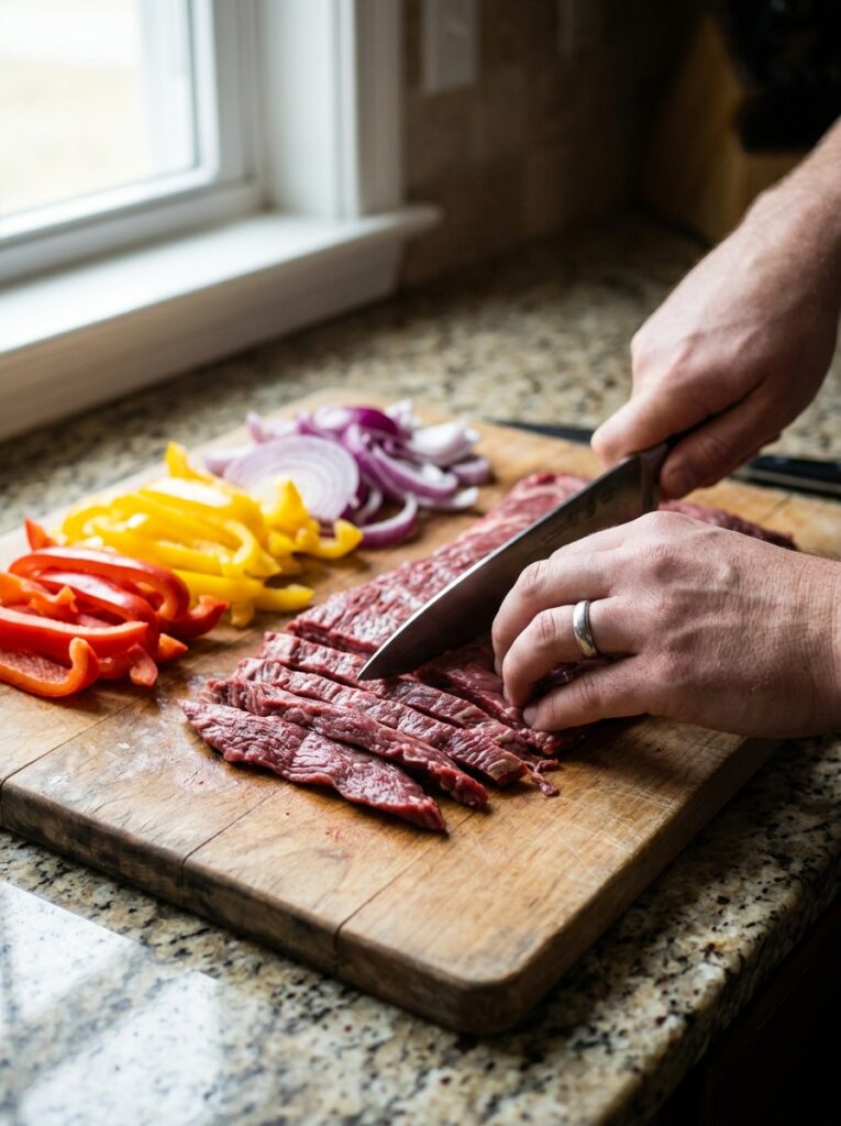 Steak fajita bowl cooking process 202605091810