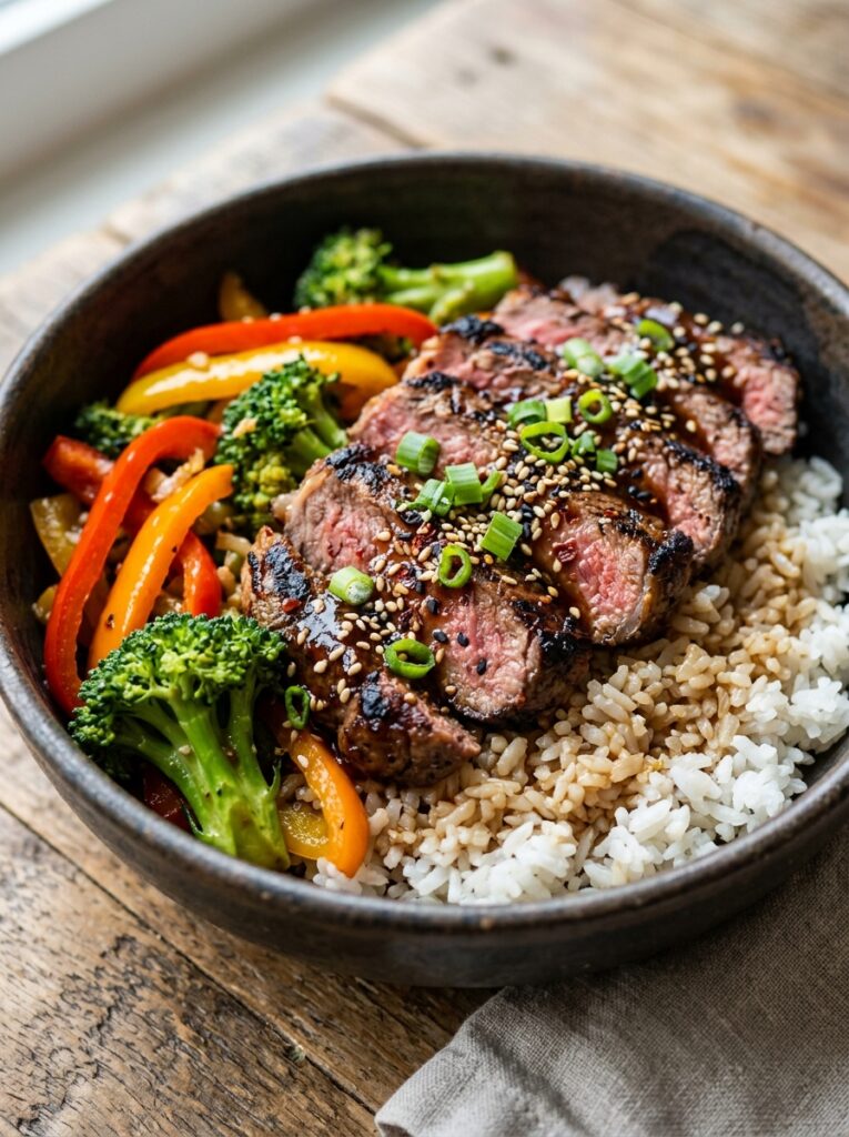 High Protein Steak Rice Bowl 12 Steak rice bowl with ingredients 202605091741