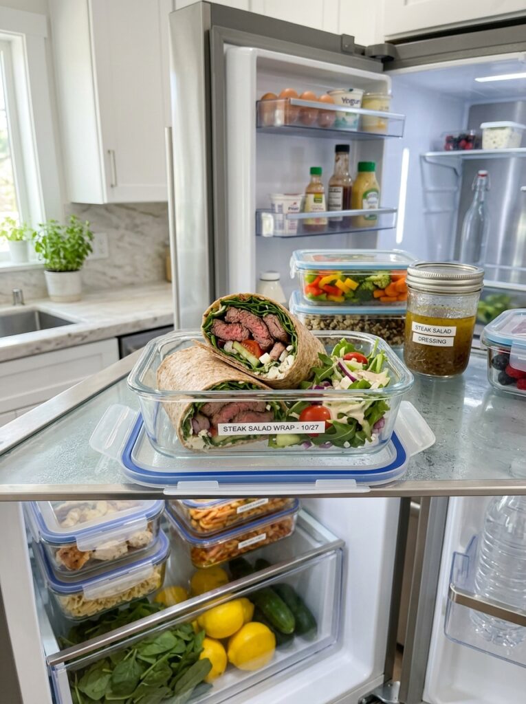 high protein steak salad wrap 16 Steak salad wrap fridge organiza… 202605101230