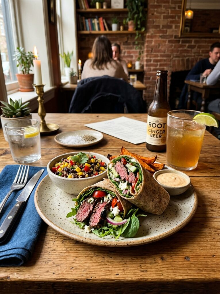 high protein steak salad wrap 15 Steak salad wrap with side 202605101228