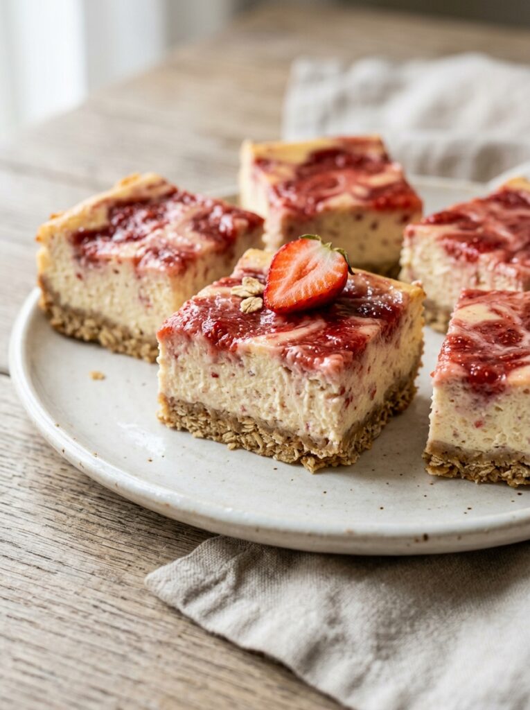 High Protein Strawberry Cheesecake Bars 12 Strawberry cheesecake bars recipe 202605231351