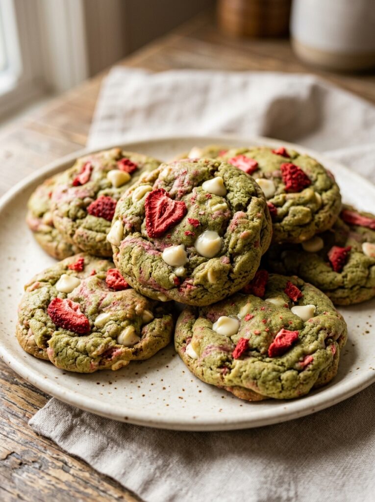 Soft strawberry matcha cookies white chocolate 12 Strawberry matcha cookies white … 202606111451